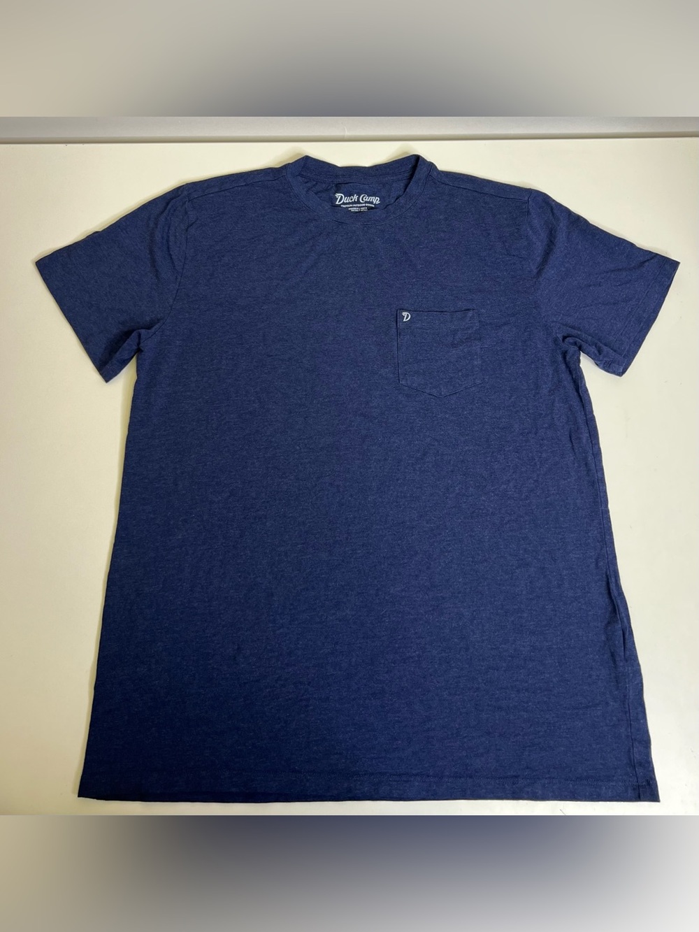Duck Camp Original Bamboo Pocket T-Shirt Heathered Navy Blue - Size Large